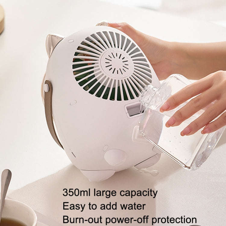 Turbine Water Cold Fan USB Desktop Humidity Spray Small Fan(Elk Pink 2000 mAh)