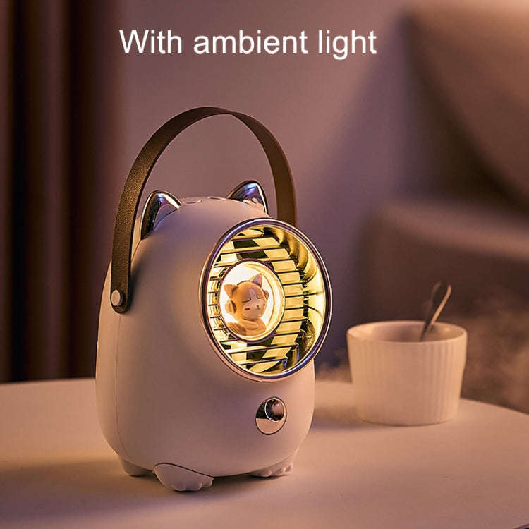 Turbine Water Cold Fan USB Desktop Humidity Spray Small Fan(Tanuka White 2000 mAh)