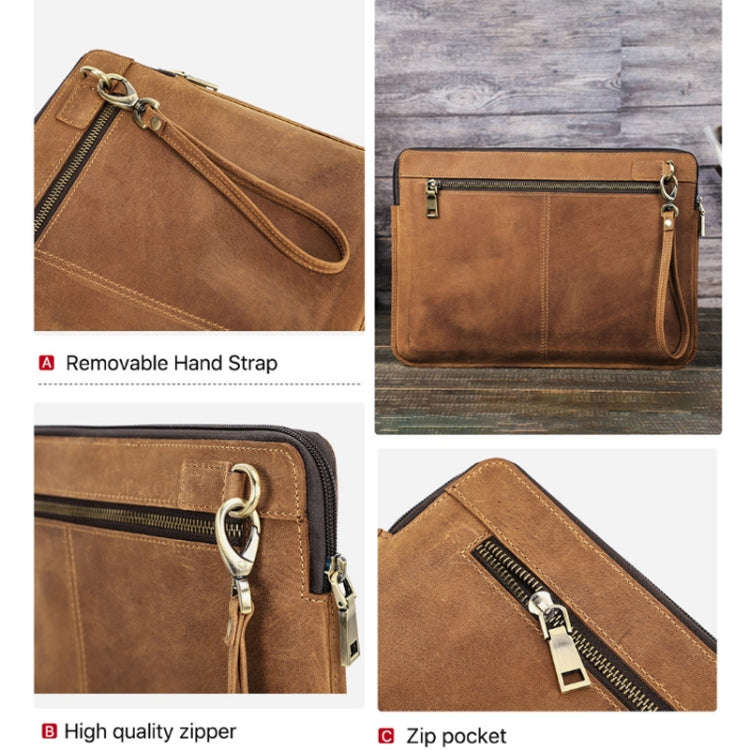 CONTACTS FAMILY Leather Laptop Sleeve For Macbook Pro 14.2 Inch(Coffee)