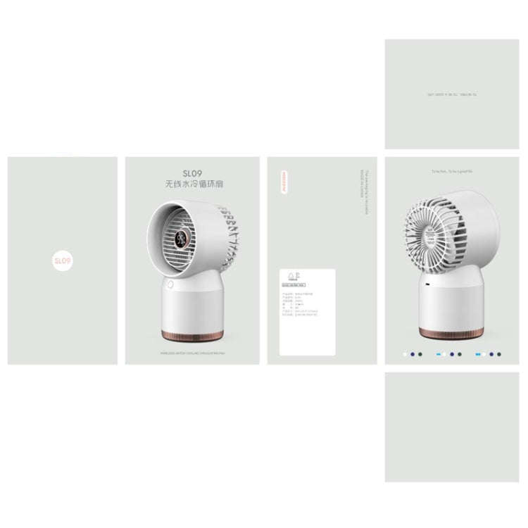 Spray Humidified LED Digital Display Office Home Fan, Style: 3600mAh Rechargeable(White)