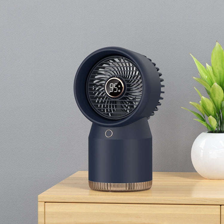 Spray Humidified LED Digital Display Office Home Fan, Style: USB Direct Plug(Blue)
