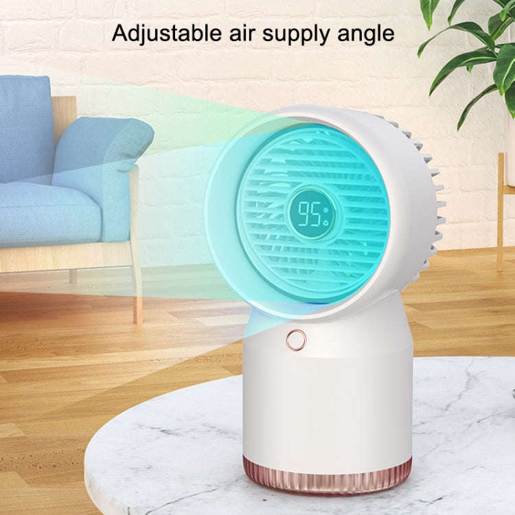 Spray Humidified LED Digital Display Office Home Fan, Style: USB Direct Plug(White)