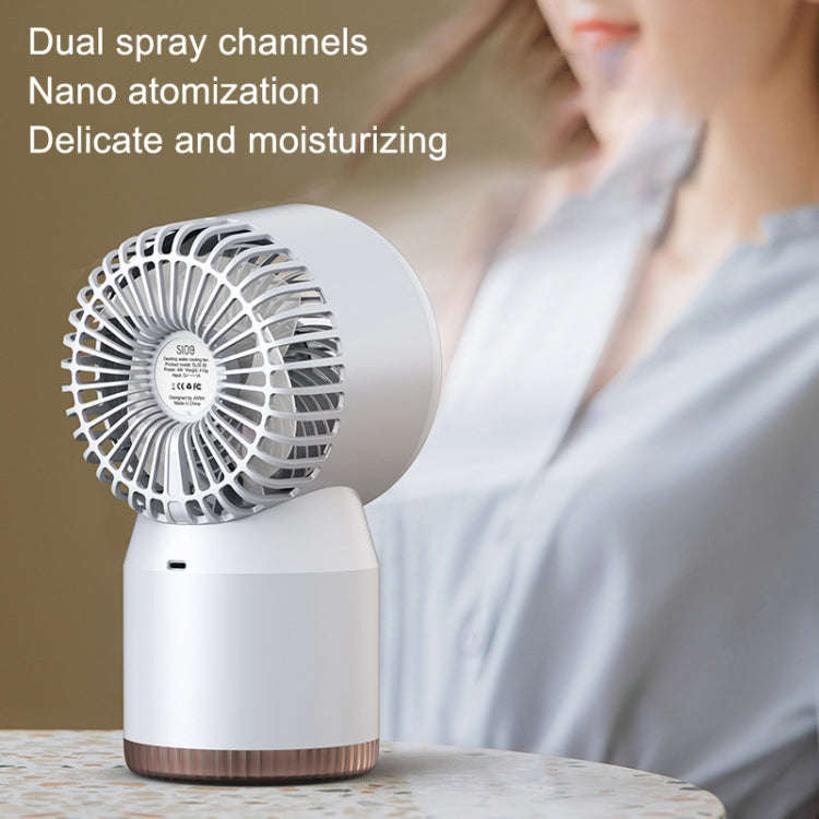 Spray Humidified LED Digital Display Office Home Fan, Style: USB Direct Plug(White)