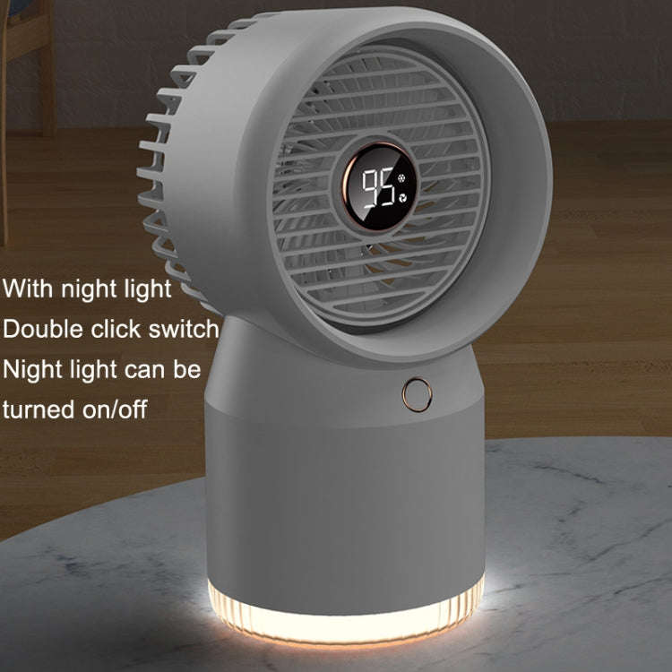 Spray Humidified LED Digital Display Office Home Fan, Style: USB Direct Plug(White)