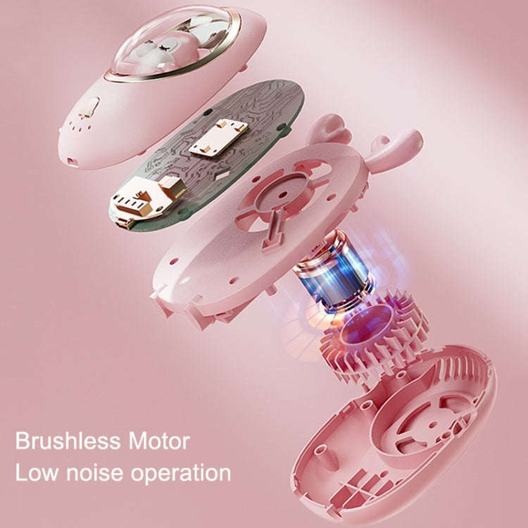 Children Hanging Neck Fan USB Handheld Light Glowing Mini Portable Fan(Pink)
