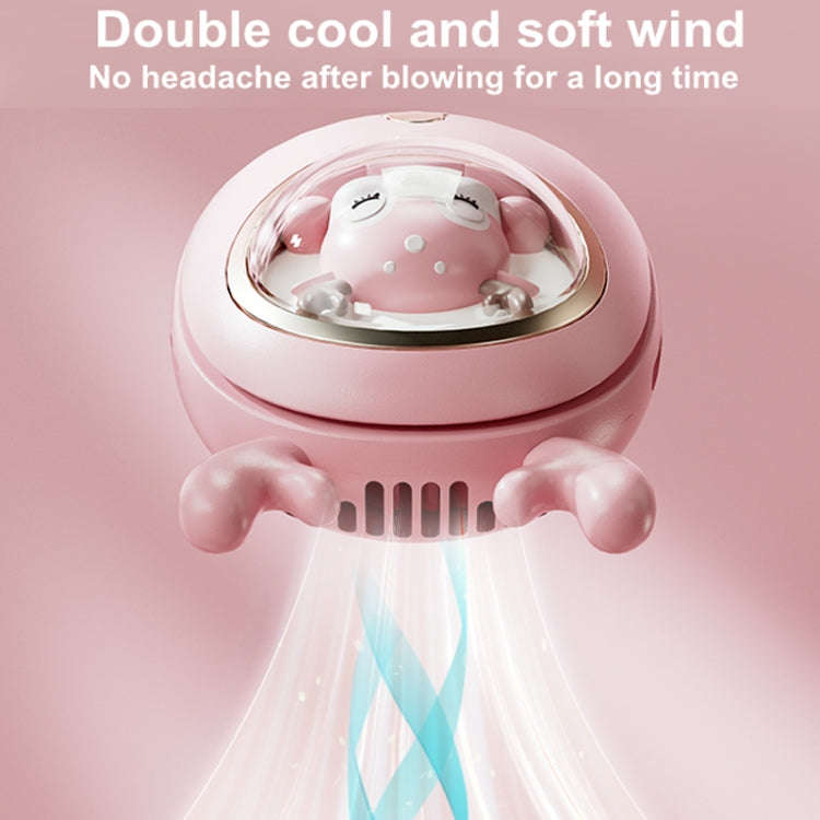 Children Hanging Neck Fan USB Handheld Light Glowing Mini Portable Fan(Yellow)