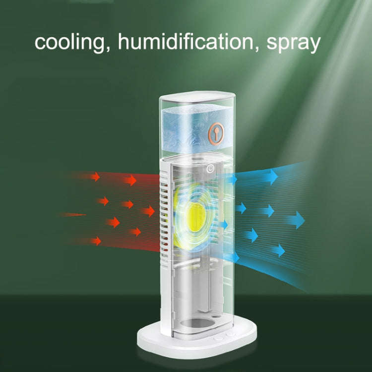 D3 Home USB Air Cooler Add Water Desktop Tower Fan Humidification Spray Fan(White)
