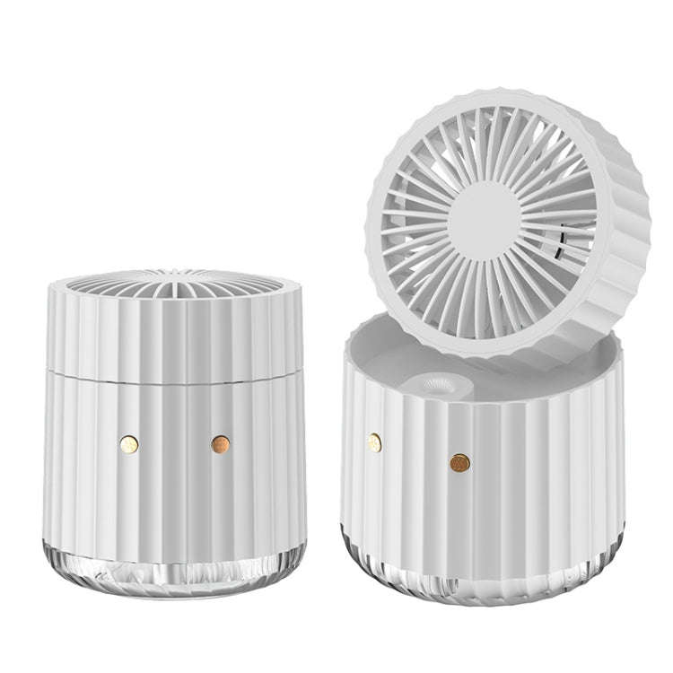 PW01 USB Water Cooling Mini Fan Desktop Turbo LED Spray Humidifying Air Cooler(White)