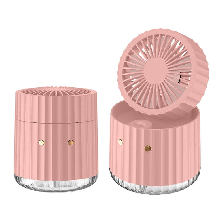 PW01 USB Water Cooling Mini Fan Desktop Turbo LED Spray Humidifying Air Cooler(Pink)