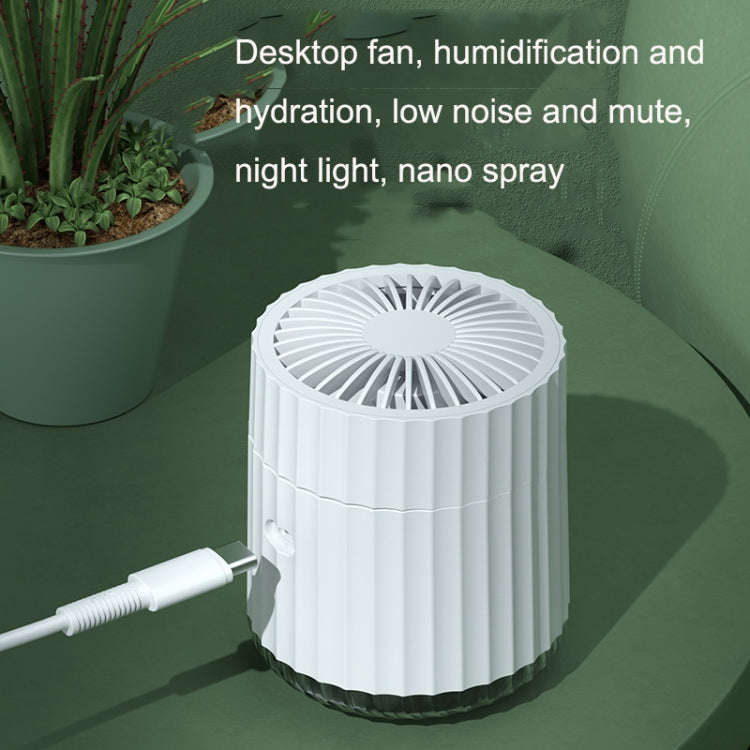PW01 USB Water Cooling Mini Fan Desktop Turbo LED Spray Humidifying Air Cooler(Pink)