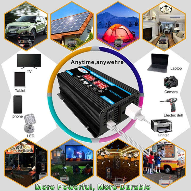 Solar Power System Inverter 30A Controller+18W 12V Solar Panel, Specification: Yellow 12V To 220V