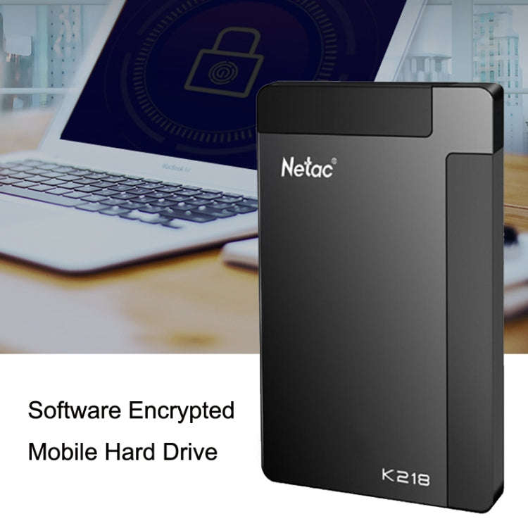 Netac K218 High Speed 2.5 Inch Software Encrypted Mobile Hard Drive, Capacity: 2TB