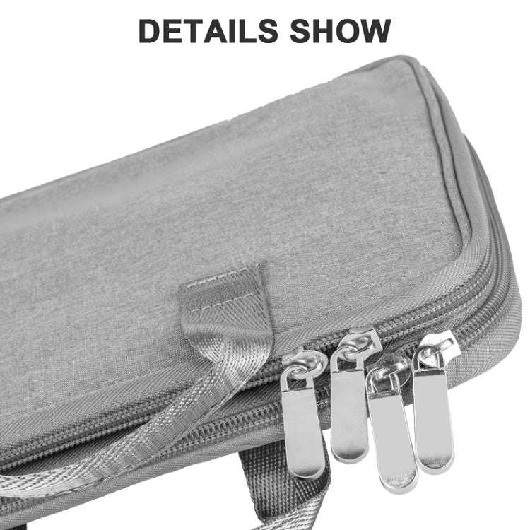 Portable Double-Layer Strap Storage Bag Data Cable Organizer Bag(Black)