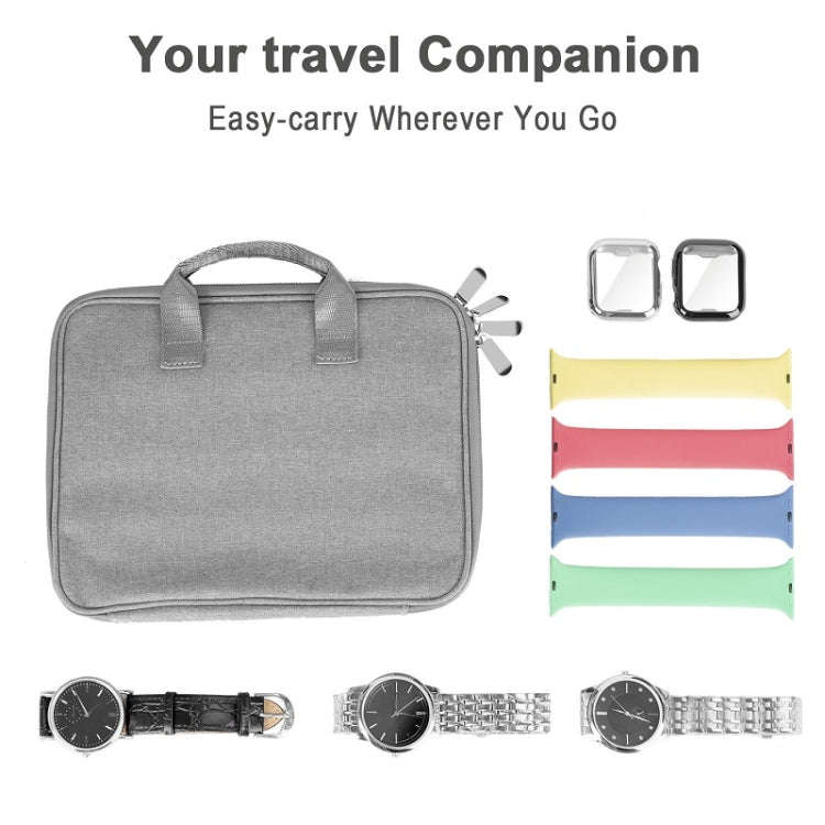 Portable Double-Layer Strap Storage Bag Data Cable Organizer Bag(Black)