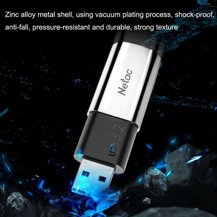 Netac US2 High-Speed Metal Capped Computer Car Mobile Solid State USB Flash Drives, Capacity: 256GB