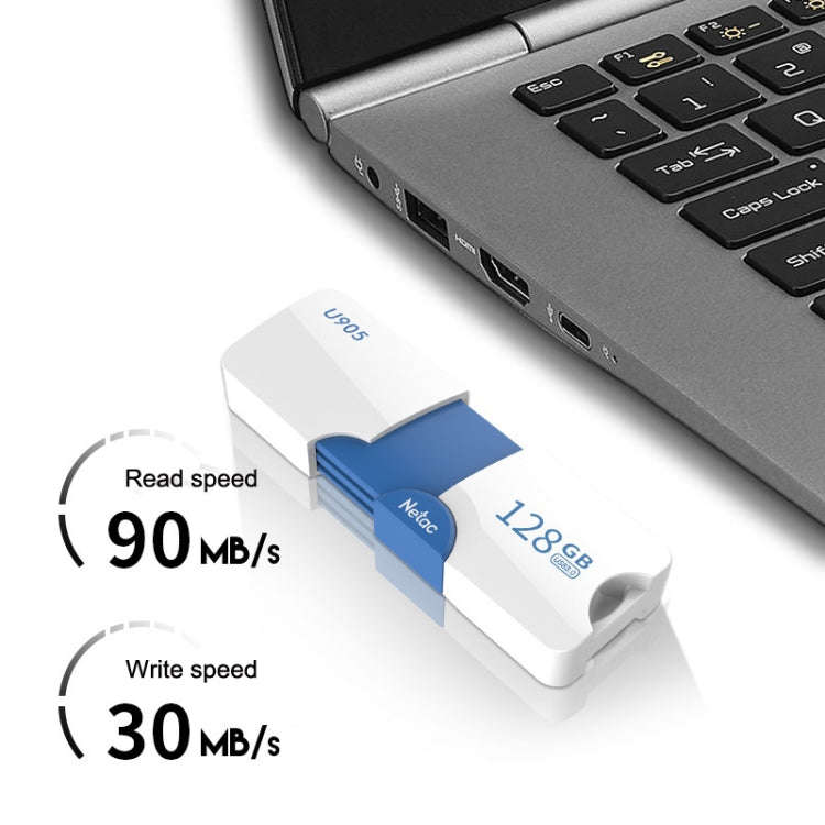 Netac U905 High Speed USB3.0 Retractable Car Music Computer USB Flash Drive, Capacity: 128GB