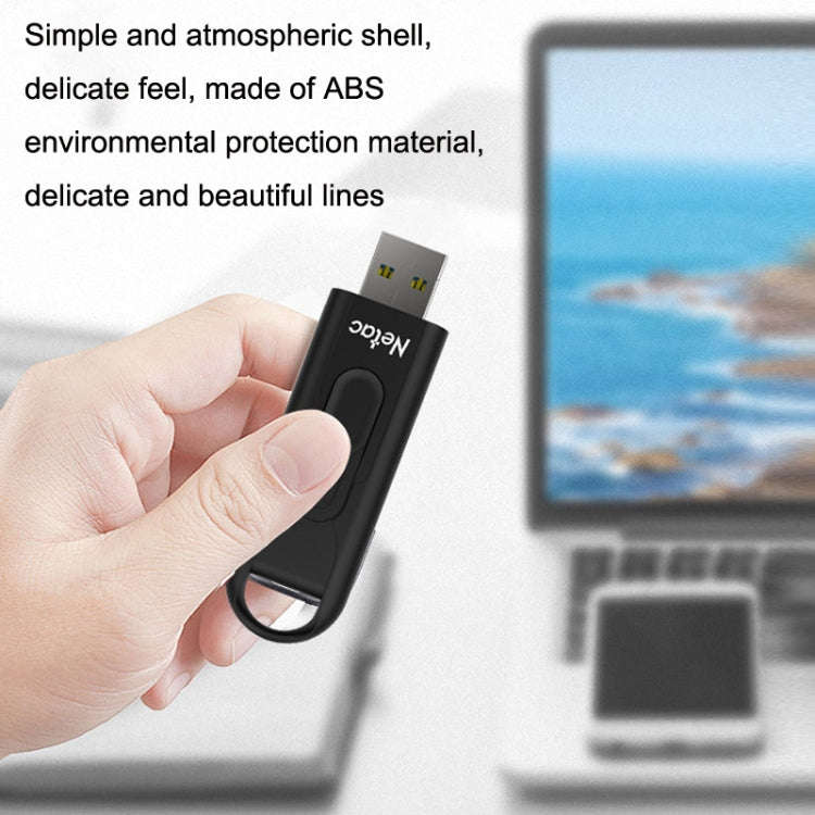 Netac U309 High Speed USB3.0 Push-Pull Encrypted USB Flash Drive, Capacity: 128GB