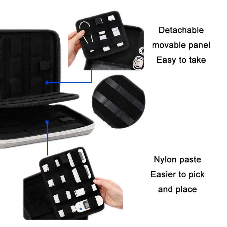 Baona BN-F018 Multifunctional Double Layer EVA Hard Shell U Disk Data Cable Storage Bag(Black)