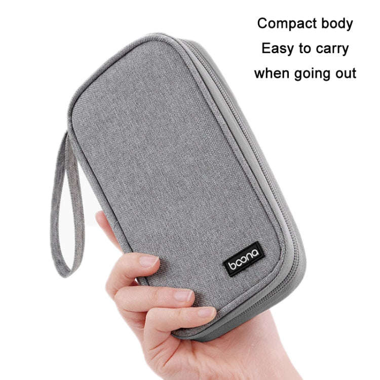 Baona BN-C004 Mini U Disk Headphone Data Cable Storage Bag, Color: Double Layer (Black)