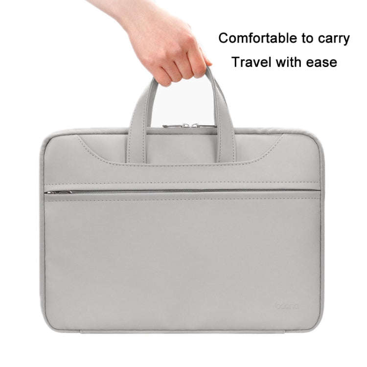 Baona BN-Q006 PU Leather Full Opening Laptop Handbag For 15/15.6/16 inches(Grey)