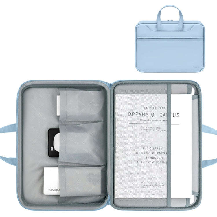 Baona BN-Q006 PU Leather Full Opening Laptop Handbag For 13/13.3 inches(Sky Blue Thicken)