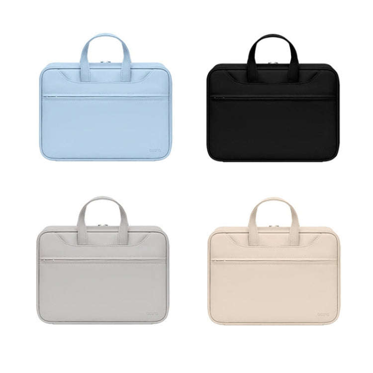 Baona BN-Q006 PU Leather Full Opening Laptop Handbag For 13/13.3 inches(Gray Thicken)