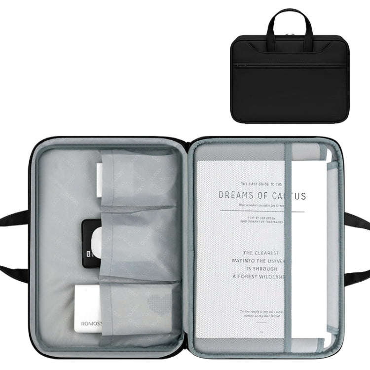 Baona BN-Q006 PU Leather Full Opening Laptop Handbag For 15/15.6/16 inches(Black Thicken)