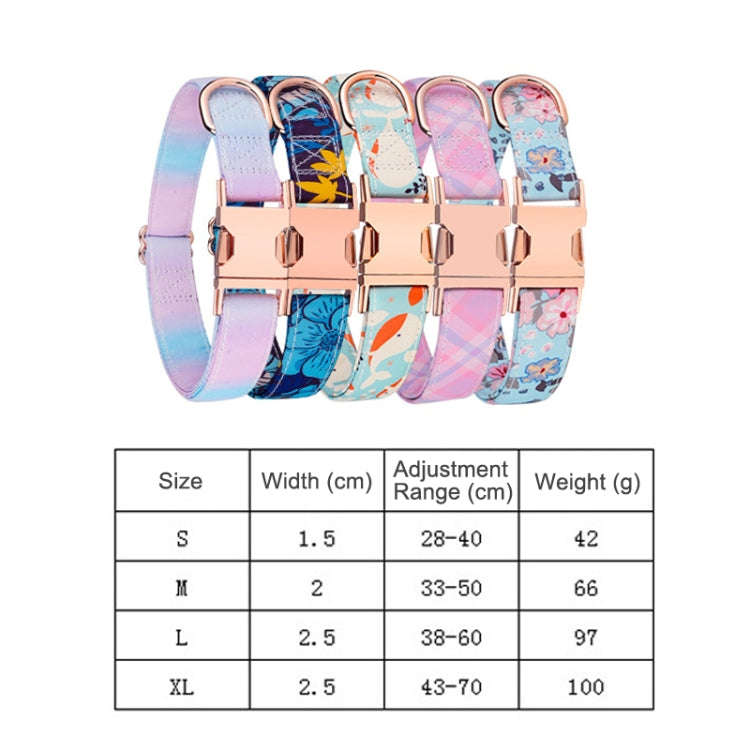 Rose Gold Buckle Pet Detachable Bow Collar, Size: XL 2.5x43-70cm(Fantasy Gradient)