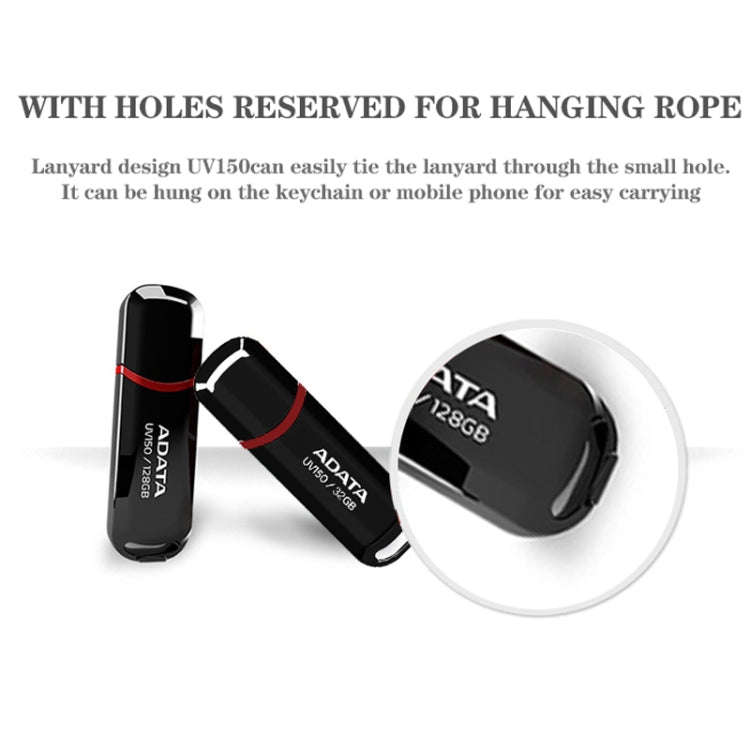 ADATA UV150 High Speed USB3.1 Business USB Flash Drive, Capacity: 128GB(Black)