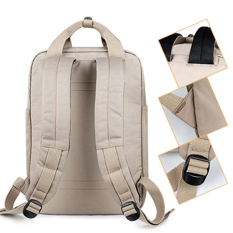 SJ05 Multifunctional Waterproof Laptop Bag, Size: 13 inch-15.6 inch(Khaki)