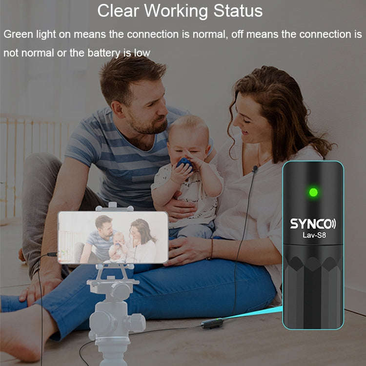 SYNCO S8 Lavalier Live Wired Microphone, Spec: Black + Type-C