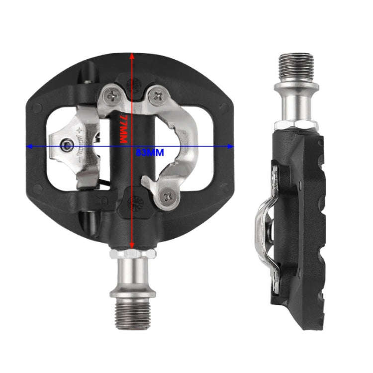 WEST BIKING Mountain Bike Aluminum Alloy Bearing Single-sided Self-locking Pedal(Black)