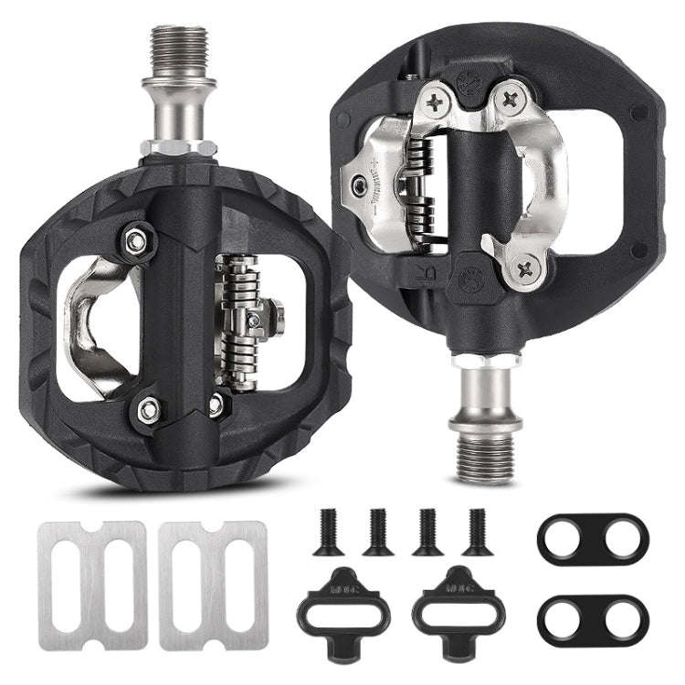 WEST BIKING Mountain Bike Aluminum Alloy Bearing Single-sided Self-locking Pedal(Black)