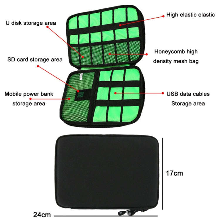 Multifunctional Portable Mobile Phone Digital Accessories U Disk Storage Bag, Color: Navy