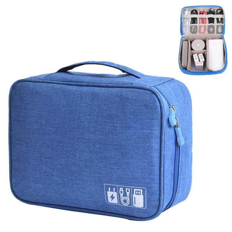 Multifunctional Cationic Digital U Disk Data Cable Storage Bag(Blue)