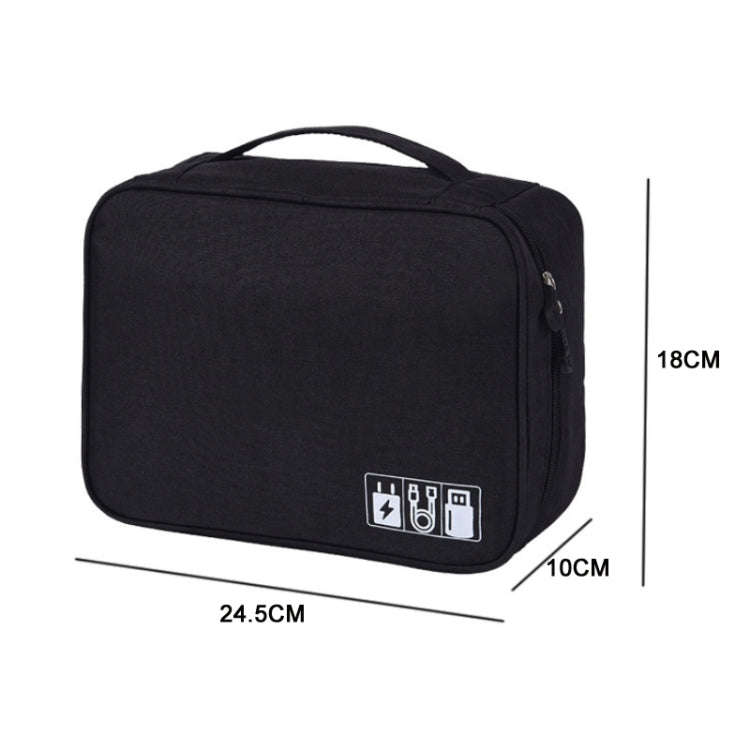 Multifunctional Cationic Digital U Disk Data Cable Storage Bag(Wine Red)