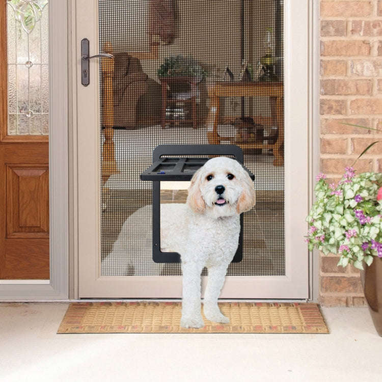 34cmx 44cm Pet Window Door Dog Cat Cave Anti-mosquito Pet Lattice Door(Black)