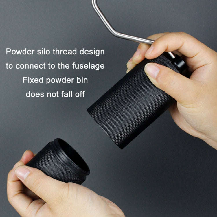 CNC Stainless Steel Hand Crank Coffee Bean Grinder, Specification: Hexagon Black