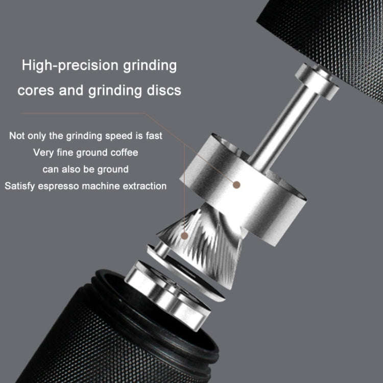 CNC Stainless Steel Hand Crank Coffee Bean Grinder, Specification: Hexagon Silver