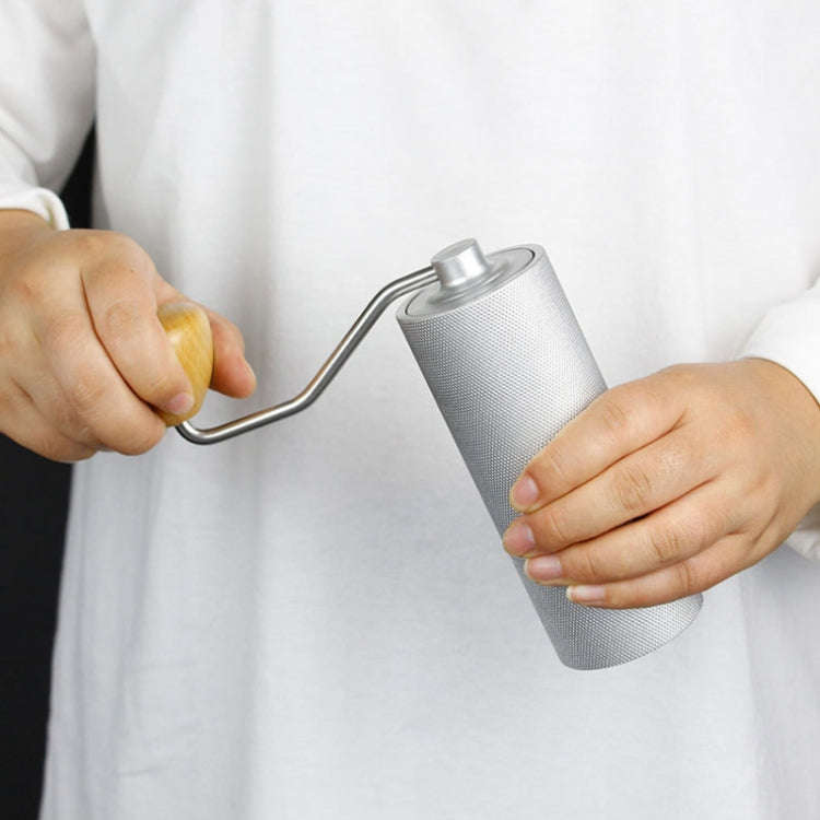 CNC Stainless Steel Hand Crank Coffee Bean Grinder, Specification: Hexagon Silver
