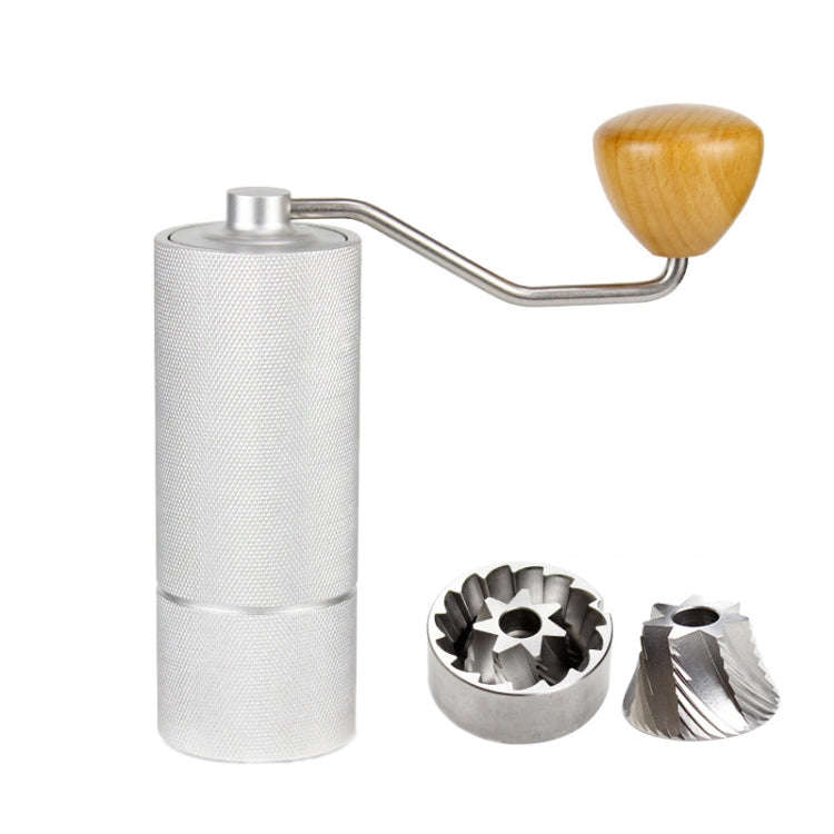 CNC Stainless Steel Hand Crank Coffee Bean Grinder, Specification: Seven Corner Silver