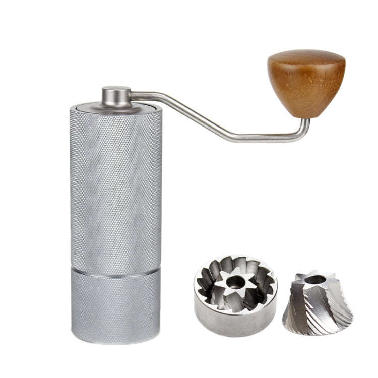 CNC Stainless Steel Hand Crank Coffee Bean Grinder, Specification: Seven Corner Gray
