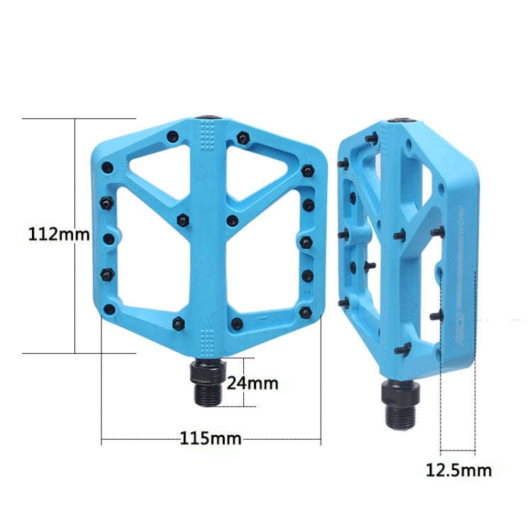 RACEWORK RK66 Mountain Bike Nylon Fiber Pedals(Blue)