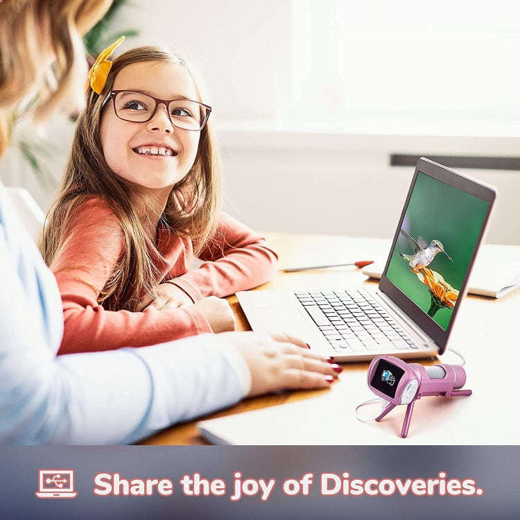 Children Camera Microscope USB Electronic Microscope Digital Magnifying Glass(Pink)