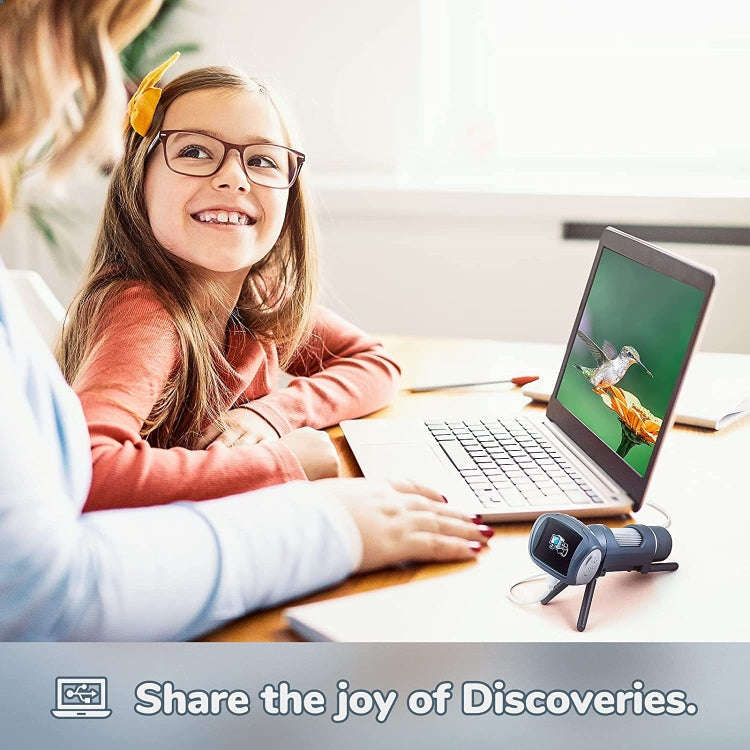 Children Camera Microscope USB Electronic Microscope Digital Magnifying Glass(Silver Gray)