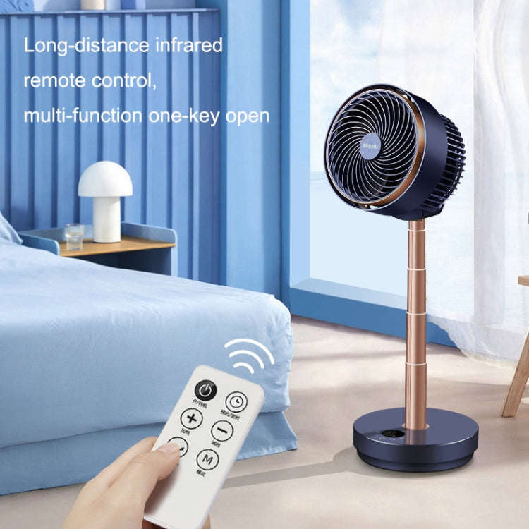 Shaking Head Air Circulation Fan Household Silent Bedroom Floor Fan, CN Plug(Dark Blue)