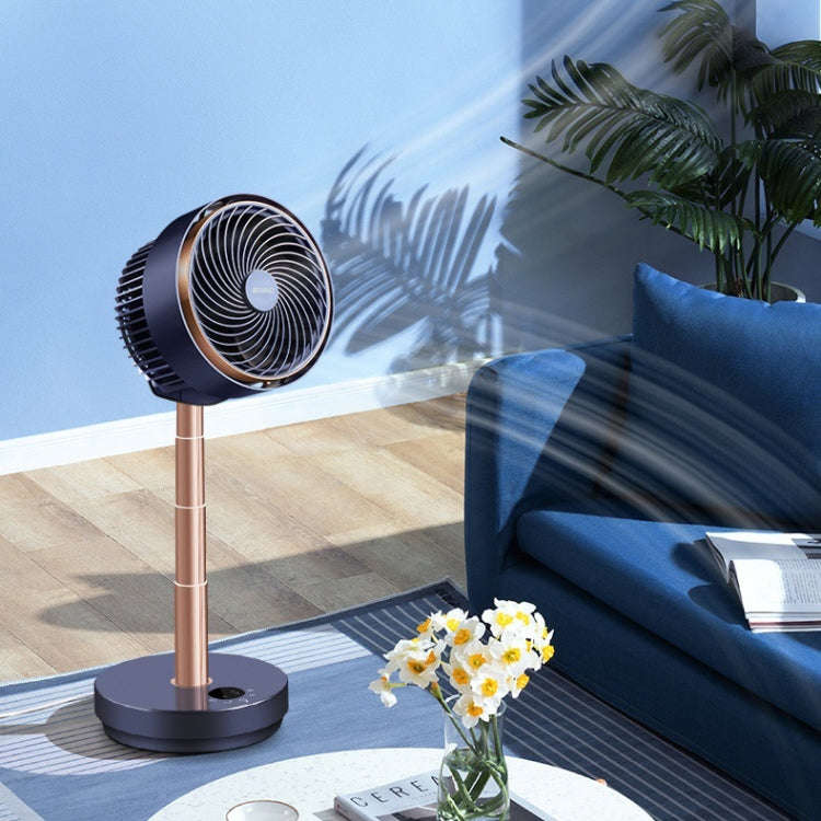 Shaking Head Air Circulation Fan Household Silent Bedroom Floor Fan, CN Plug(Dark Blue)