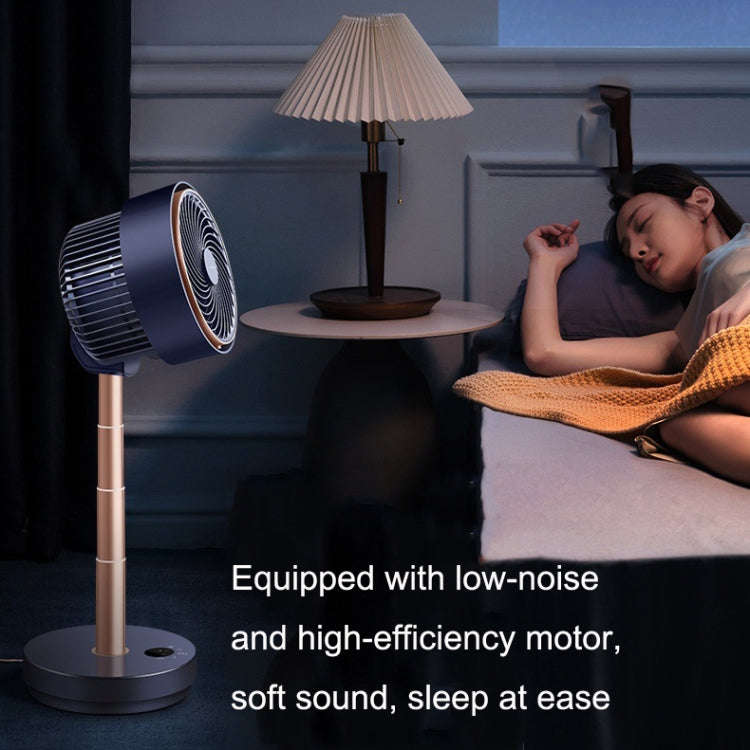 Shaking Head Air Circulation Fan Household Silent Bedroom Floor Fan, CN Plug(Dark Blue)