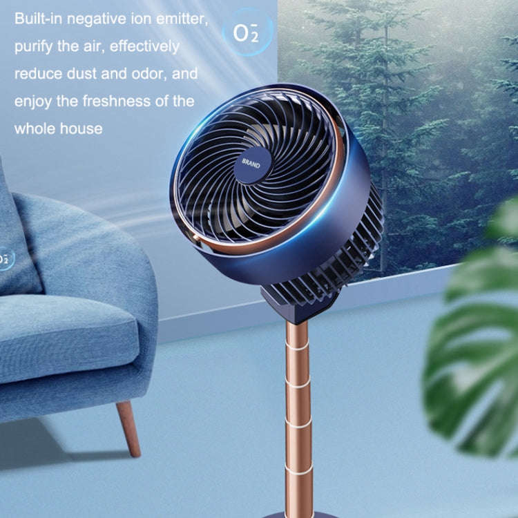 Shaking Head Air Circulation Fan Household Silent Bedroom Floor Fan, CN Plug(Dark Blue)