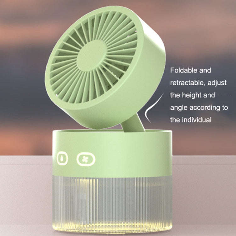 OM008 Desktop Foldable Spray Humidification Mini USB Water Cooling Fan(Mousse Green)